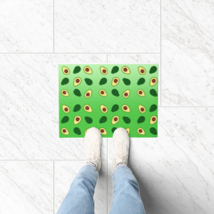 Cute Avocados slice summer green gradient Pattern Doormat