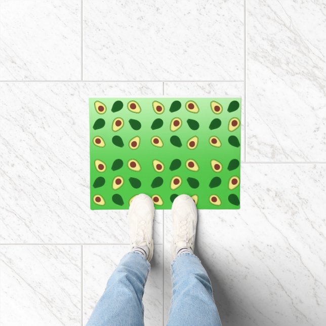 Cute Avocados slice summer green gradient Pattern Doormat (Indoor)