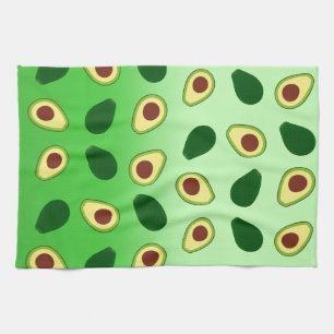 Cute Avocados slice summer green gradient Pattern Tea Towel