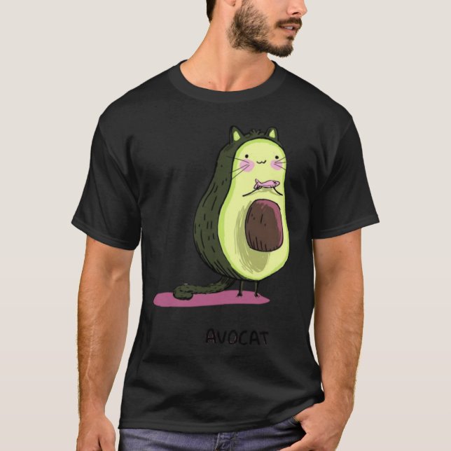 Cute Avocat Avocado Pink Cat Kitten Pun Healthy Ve T-Shirt (Front)