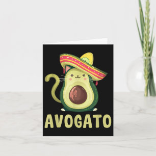 Cute Avogato Funny Cinco De Mayo Cat Avocado Kids Card
