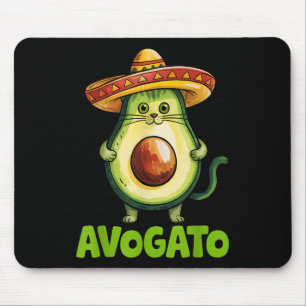 Cute Avogato Sombrero Cat Funny Cinco De Mayo Wome Mouse Pad