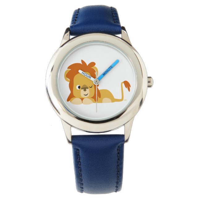 Cute Awake Cartoon Lion Watch (Front)