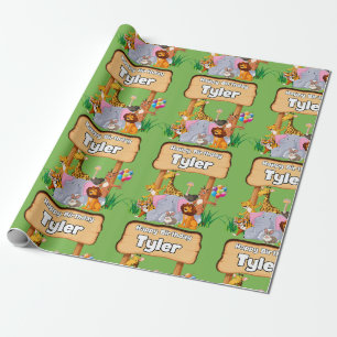 Cute Awesome Zoo Animal Kid's Wrapping Paper
