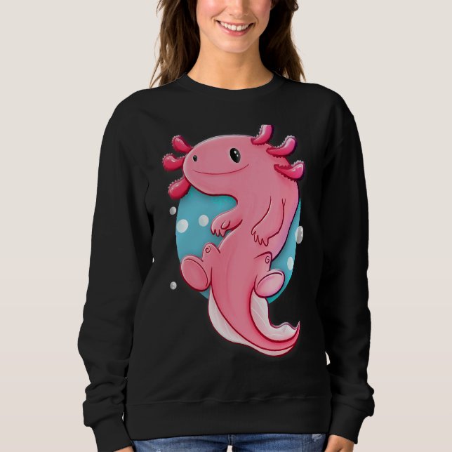 Cute Axolotl  Animal Sweatshirt (Front)