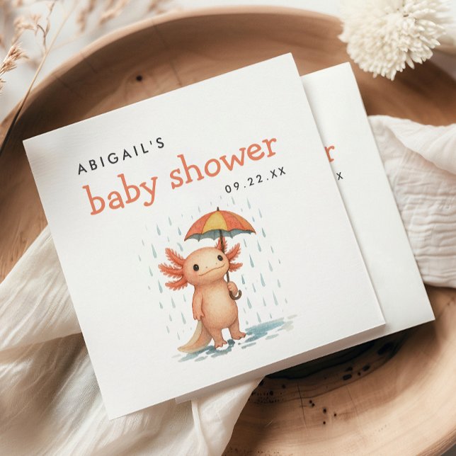 Cute Axolotl Baby Shower Napkin (Creator Uploaded)