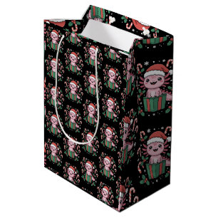 Cute Axolotl Christmas Animal Amphibian Holiday Medium Gift Bag