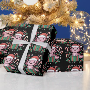 Cute Axolotl Christmas Animal Amphibian Holiday Wrapping Paper