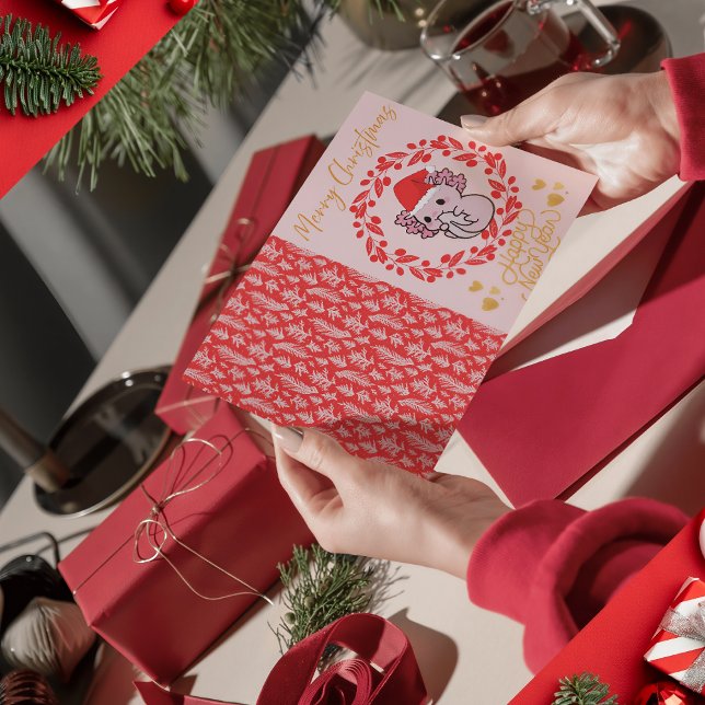 Cute axolotl christmas  holiday postcard (Creator Uploaded)