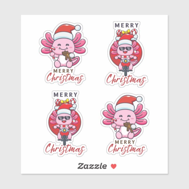 Cute Axolotl Christmas Santa  (Sheet)