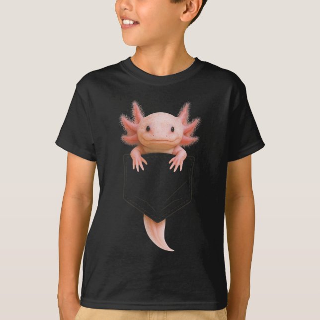 Cute Axolotl Cket Funny For Men Women Teen Kid  T-Shirt (Front)