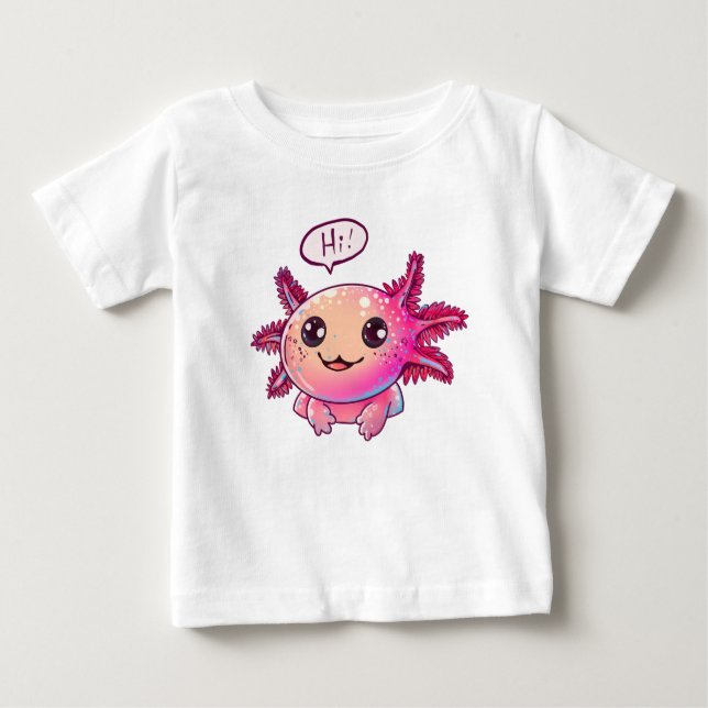 Cute Axolotl Comic in cartoon style Baby T-Shirt (Front)