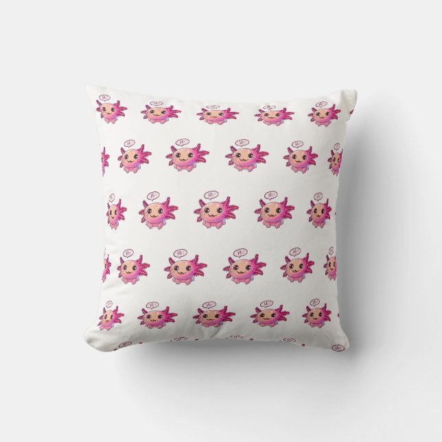 Cute Axolotl Comic in cartoon style Cushion (Front)