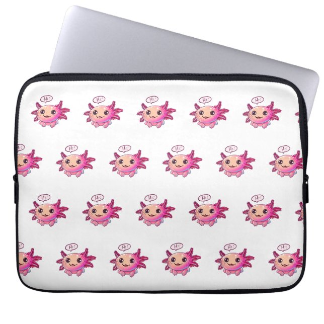 Cute Axolotl Comic in cartoon style Laptop Sleeve (Front)