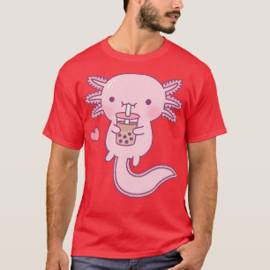 Cute Axolotl Drinking Bubble Tea T-Shirt
