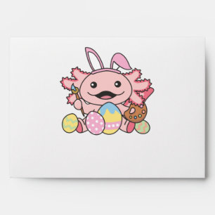 Cute Axolotl Easter With Easter Eggs As Easter Envelope