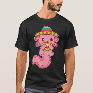 Cute Axolotl Eating Elote Grilled Mexican Street C T-Shirt