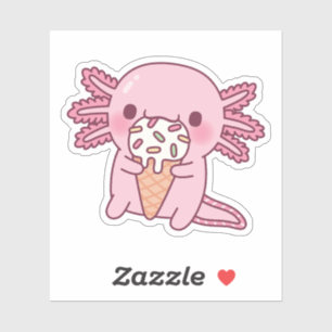 Cute Axolotl Eating Ice Cream With Sprinkles