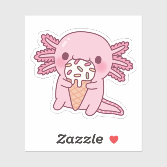 Cute Axolotl Eating Ice Cream With Sprinkles (Sheet)