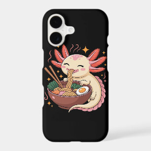 Cute Axolotl Eats Ramen Noodles