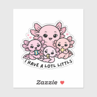 Cute Axolotl Family Lotl Littls Mom Pun Sticker