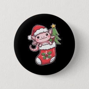 Cute Axolotl For Christmas Axolotl 6 Cm Round Badge