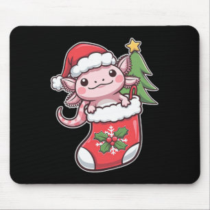 Cute Axolotl For Christmas Axolotl Mouse Pad