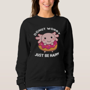 Cute Axolotl Funny Animals In Doughnut Pink Sweatshirt