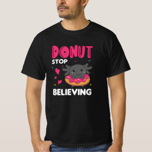 Cute Axolotl Funny Animals In Doughnut Pink T-Shirt