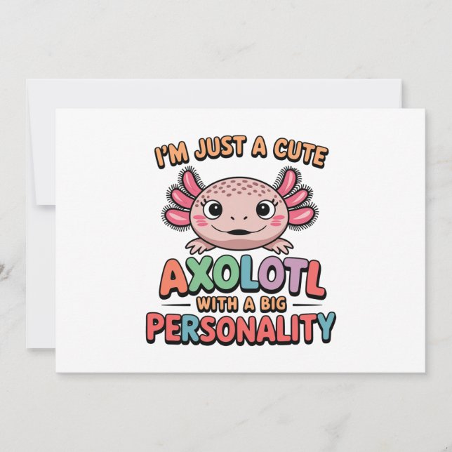 Cute Axolotl funny saying colourful design gift  Holiday Card (Front)