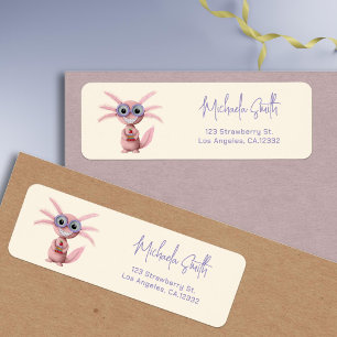 Cute Axolotl Glasses Return Address Label