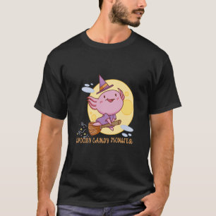 Cute Axolotl Halloween Spooky Candy Monster Hallow T-Shirt