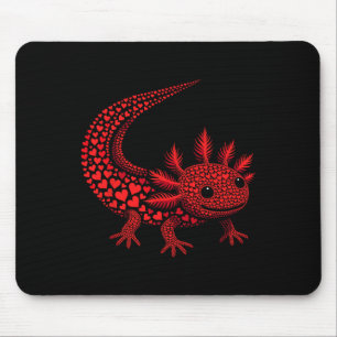 Cute Axolotl Heart Kids Mens Womens Valentine Axol Mouse Pad