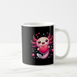 Cute Axolotl Heart Valentines Day For Girls Kids V Coffee Mug