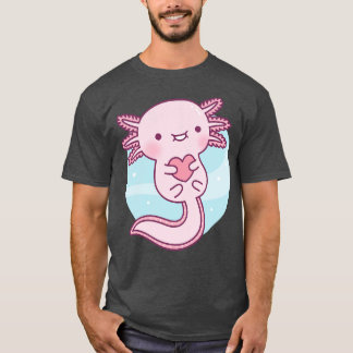 Cute Axolotl Hugging Heart 1 T-Shirt