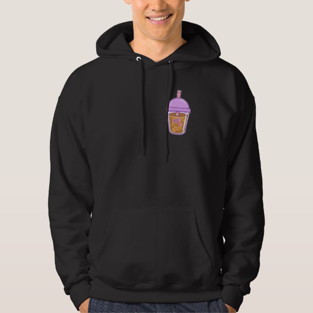 Cute Axolotl In Boba Tea Hoodie (Front)