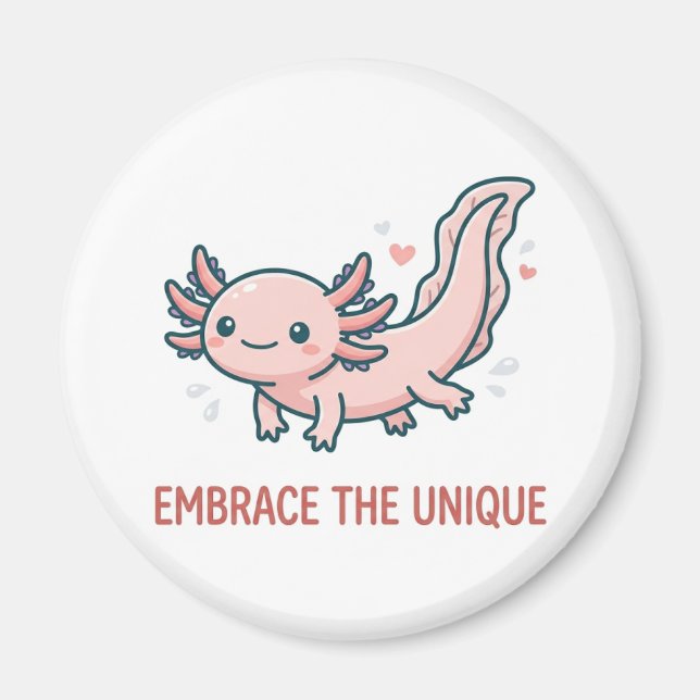 Cute axolotl inspiring magnet (Front)