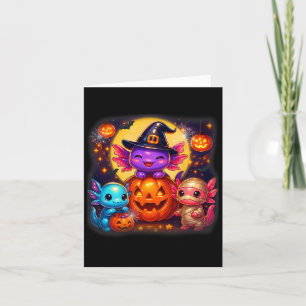 Cute Axolotl Jack O Lantern Halloween Costumes Boy Card