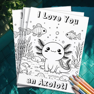 Cute Axolotl Kid's Colouring Page
