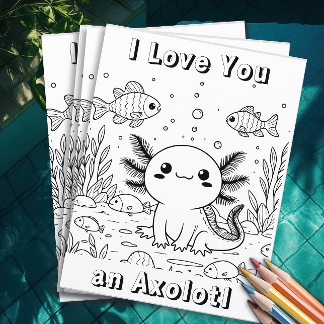 Cute Axolotl | Kid's Colouring Page (Creator Uploaded)