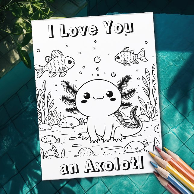 Cute Axolotl | Kid's Colouring Page (Creator Uploaded)