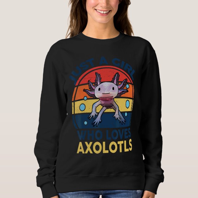 Cute Axolotl Kids Youth Just A Girl Who Loves Axol Sweatshirt (Front)