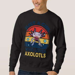 Cute Axolotl Kids Youth Just A Girl Who Loves Axol Sweatshirt