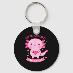 Cute Axolotl Love &amp; Smile Kawaii Heart Animal  Key Ring