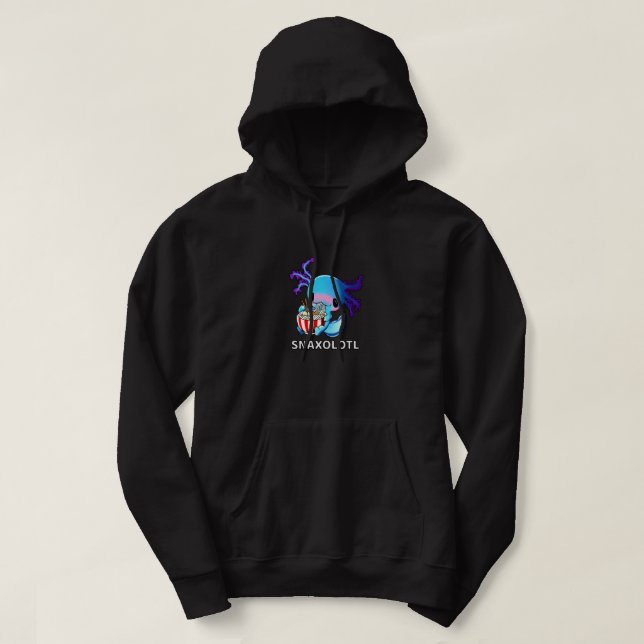 Cute Axolotl Lover Blue Snaxolotl Eating Ramen Kaw Hoodie (Design Front)