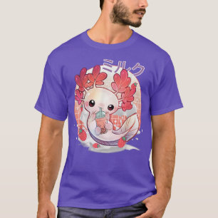 Cute Axolotl Lover Bobalotl Boba Kawaii Anime Japa T-Shirt