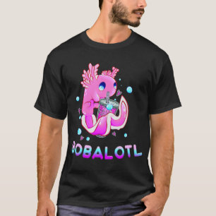 Cute Axolotl Lover Bobalotl Boba Kawaii Anime Japa T-Shirt