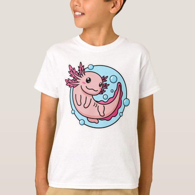 Cute Axolotl Lover Funny Axolotl Kids Men Women T-Shirt (Front)