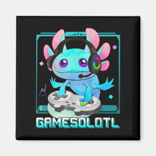 Cute Axolotl Lover Gamesalotl Gaming Axolotl Kids  Magnet