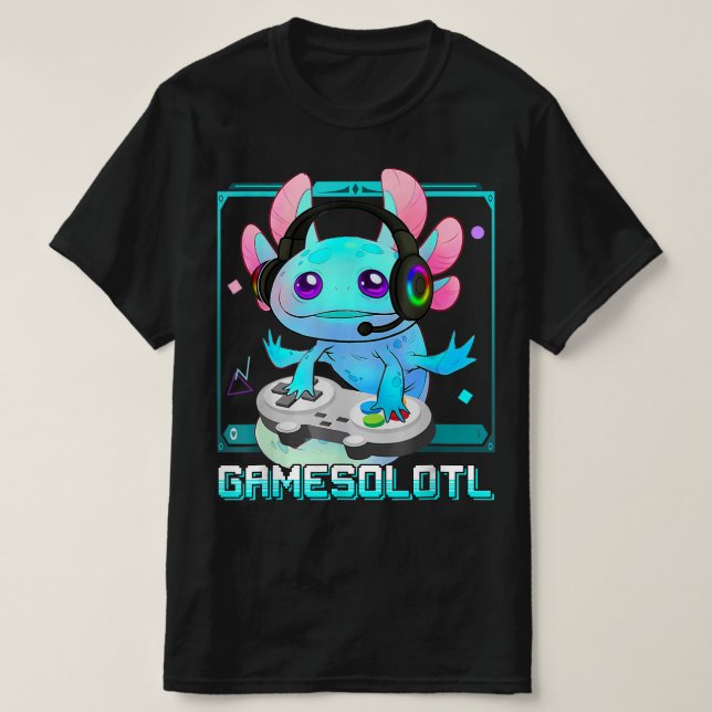 Cute Axolotl Lover Gamesalotl Gaming Axolotl Kids  T-Shirt (Design Front)